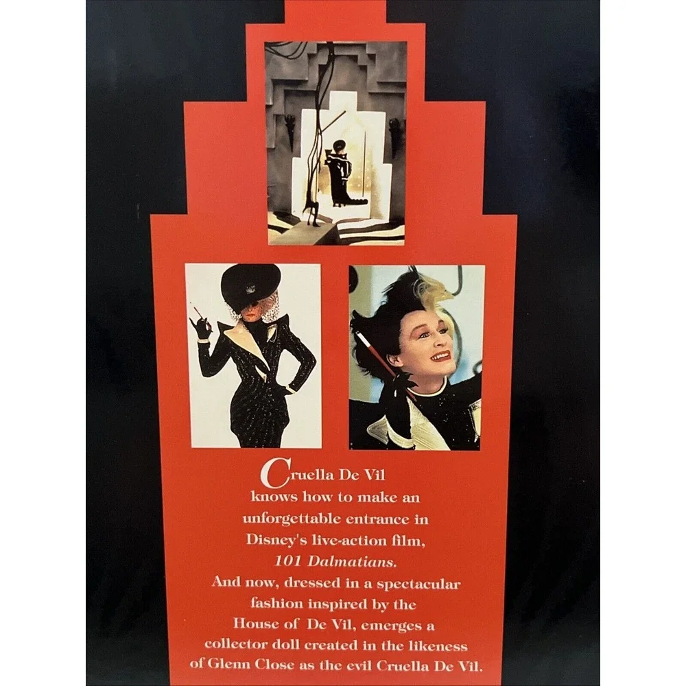 Disney Collector Edition Cruella De Vil‎ Barbie Doll 101 Dalmations 1996 Mattel